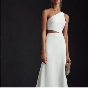 Jenny Yoo Blanca Fit and Flare One-Shoulder Wedding Dress